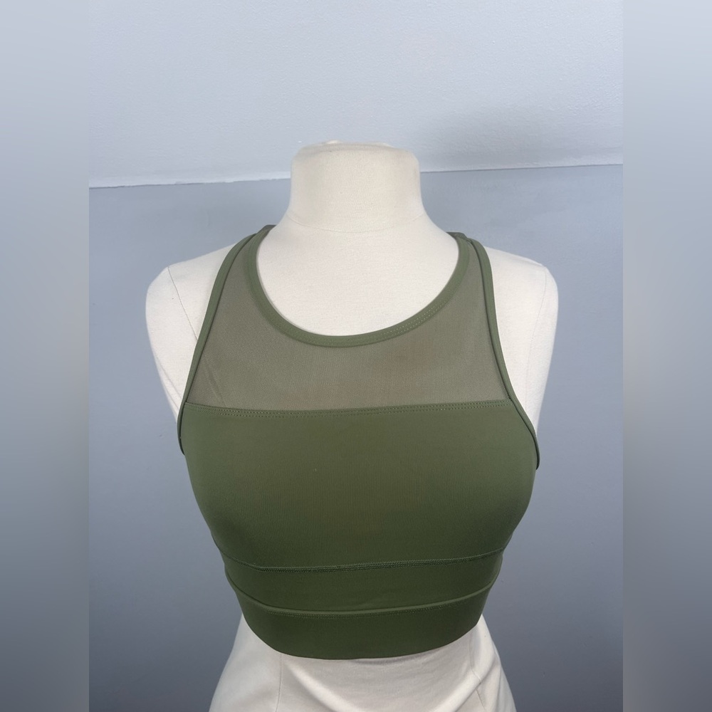 Zyia Active Green All Star Zip Back Sports‎ Bra Size Medium “One More Rep”